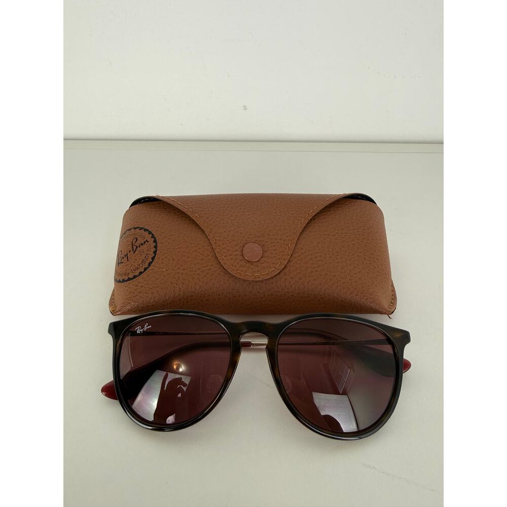 Ray-Ban Brown Womens Tortoise Case Wipe Oversized Gradient Lens Sunglasses